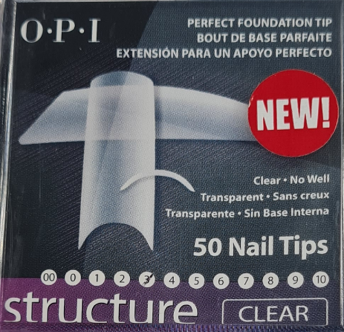 OPI NAIL TIPS - STRUCTURE CLEAR - No-well - Size 3 - 50 tips